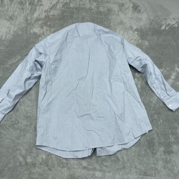 Calvin Klein Mens Wrinkle Free Fresh Blue Plaid Stretch Shirt L 16-16.5 NWT 6794 - Picture 8 of 9